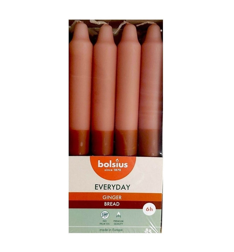 Κεριά Κηροπηγίου (Σπαρματσέτα) 180/21.3mm Bolsius Everyday Two-Tone 8άδα - Μελόψωμο