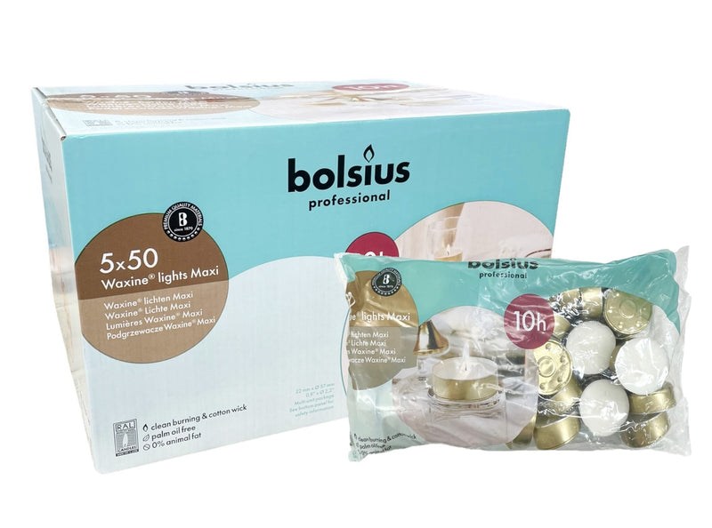 Ρεσώ 50άδα Χρυσό Bolsius Professional 10 Ωρών - Λευκό (Κιβώτιο 5τμχ)