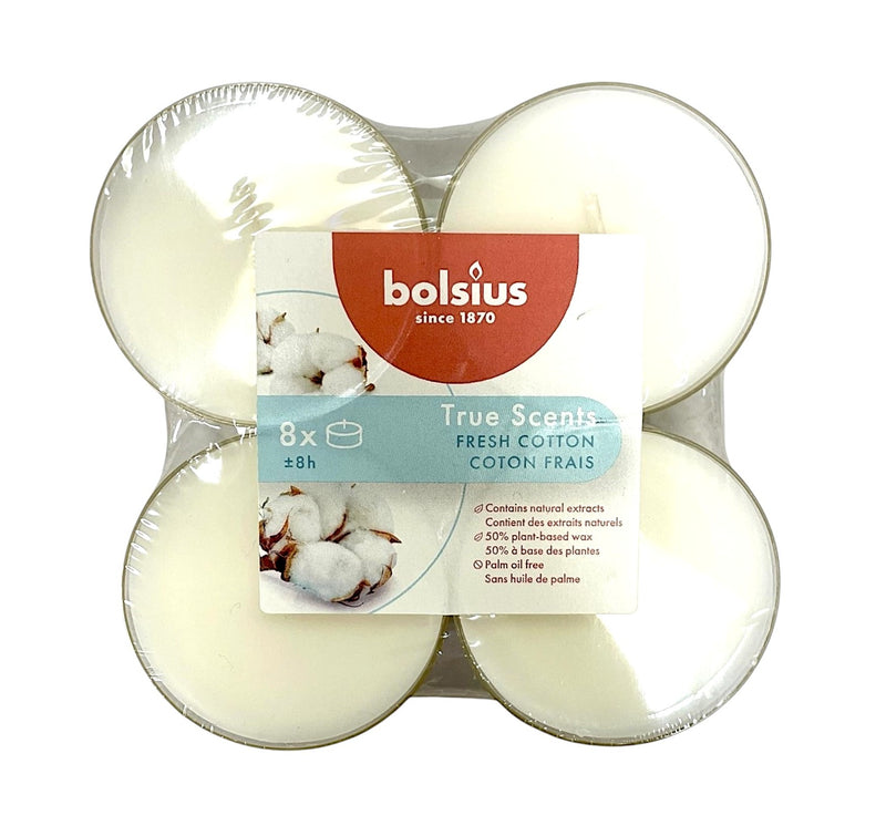 Αρωματικό Ρεσώ 8 Ωρών Clear Cup Bolsius True Scents 8άδα - Fresh Cotton
