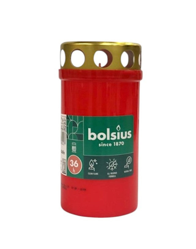 Κερί Διαρκείας Bolsius 36 Ωρών με Καπάκι - Κόκκινο