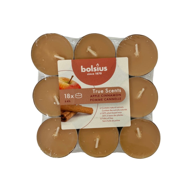 Αρωματικό Ρεσώ 4ωρών Bolsius True Scents 18άδα - Μήλο Κανέλα Κιβώτιο 8τμχ