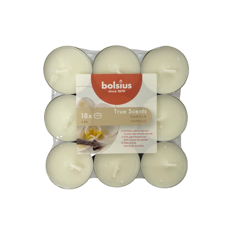 Αρωματικό Ρεσώ 4ωρών Bolsius True Scents 18άδα - Βανίλια Κιβώτιο 8τμχ
