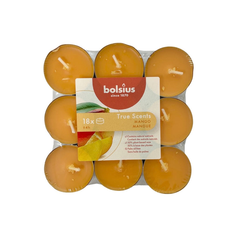 Αρωματικό Ρεσώ 4ωρών Bolsius True Scents 18άδα - Μάνγκο Κιβώτιο 8τμχ