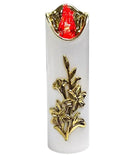 Ηλεκτρικό Κερί Cortina Rico Flower Lily Gold 175/50mm Λευκό με Κόκκινη Φλόγα Συσκευασία 12τμχ