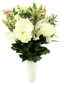 Βάζα για Μνήμα Κρίνοι με Νεραγκούλες 24 Κλαδιά (ΤΗΙΜ12219-24) - Λευκό