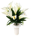 Βάζα για Μνήμα Κάλλες 18 Κλαδία (ΤΗΙΜ14053-18) - Λευκό