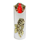 Ηλεκτρικό Κερί CORTINA Rico Flower Rose Gold 150/50mm - Λευκό με Κόκκινη Φλόγα