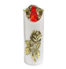 Ηλεκτρικό Κερί Cortina Rico Flower Rose Gold 150/50mm Λευκό με Κόκκινη Φλόγα Συσκευασία 12τμχ