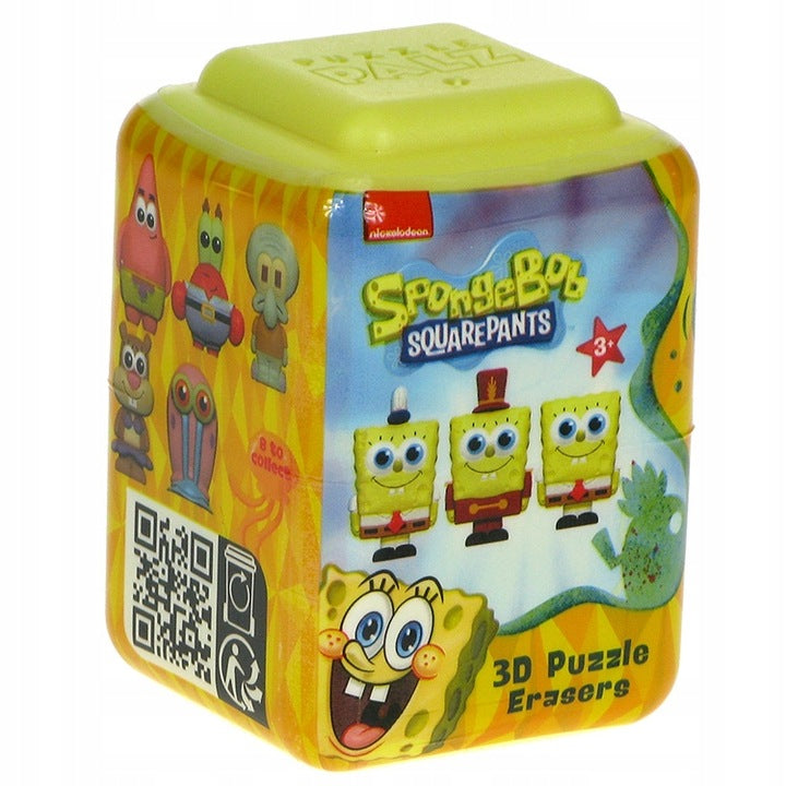 SpongeBob Puzzle Palz 3D Παζλ, Γόμα, Μίνι Φιγούρα Sambro - Κουτί Έκπληξη 4.50x6.00cm