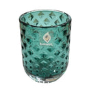 Κηροπήγιο Γυάλινο Bolsius για Ρεσώ 75/55mm - "Criss - Cross Turquoise"