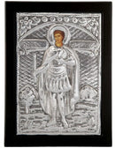 Εικόνα Μεταλλική με Επικάλυψη από Ασήμι - Άγιος Φανούριος