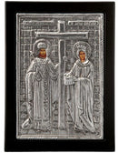 Εικόνα Μεταλλική με Επικάλυψη από Ασήμι - Άγιος Κωνσταντίνος και Ελένη