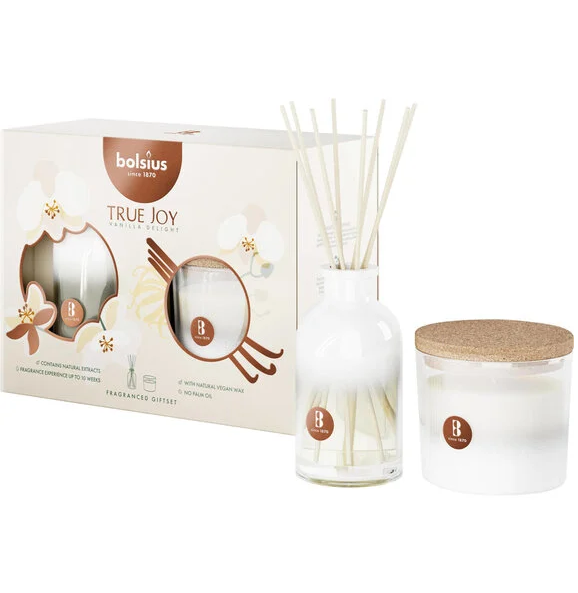 Σετ Δώρου Bolsius True Joy με Diffuser 80ml και Αρωματικό Κερί 21H - Vanilla Delight