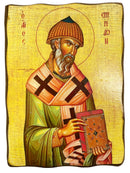 Ξύλινη Εικόνα Άγιος Σπυρίδων με Διάσταση 15x21cm