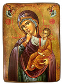 Ξύλινη Εικόνα Παναγία Παραμυθίας με Διάσταση 15x21cm