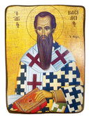 Ξύλινη Εικόνα Άγιος Βασίλειος με Διάσταση 15x21cm