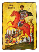 Ξύλινη Εικόνα Άγιος Δημήτριος με Διάσταση 15x21cm