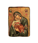 Ξύλινη Εικόνα Παναγία Γλυκοφιλούσα με Διάσταση 7x10cm