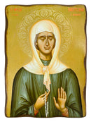 Ξύλινη Εικόνα Αγία Ματρώνα με Διάσταση 15x21cm