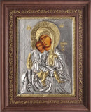 Ξύλινη Εικόνα Κορνίζα με Τζάμι και Χειροποίητο Χρυσό Καμβά Αγιογραφίας - Παναγία του Κύκκου