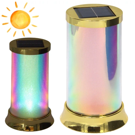 Ηλιακό Κερί WP63 Φανάρι LED SUBITO SL1 με Κρυστάλλινο Εφέ - Ιριδίζον Χρυσό