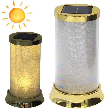 Ηλιακό Κερί WP63 Φανάρι LED SUBITO SL1 με Κρυστάλλινο Εφέ - Ασημί Χρυσό