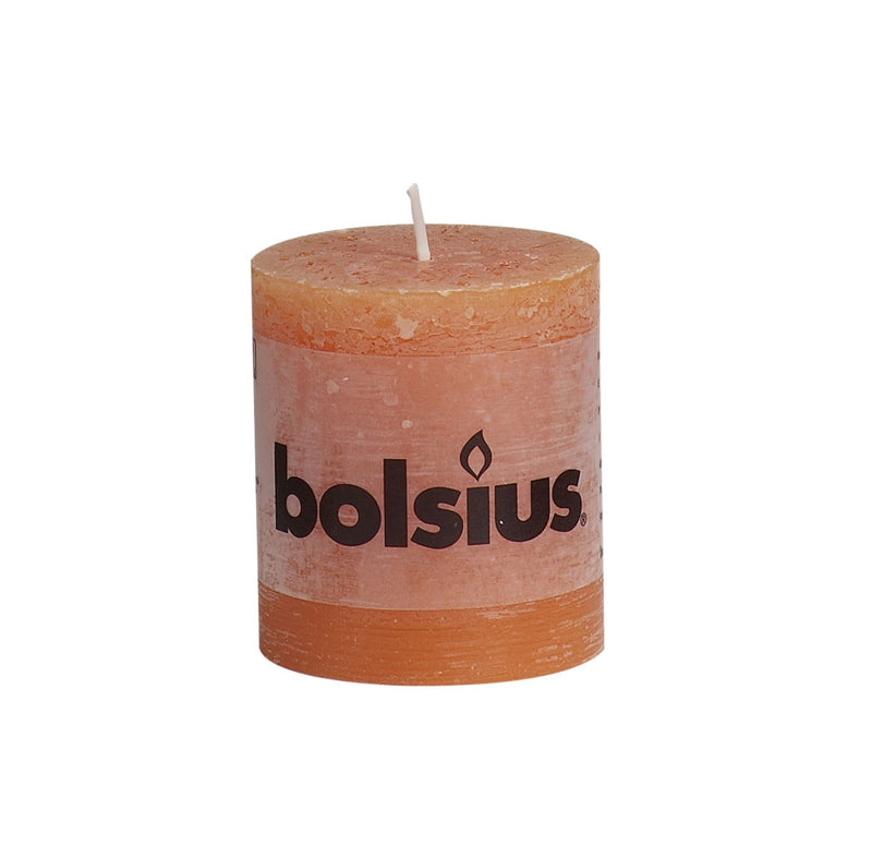 Κερί Κορμός Ρουστίκ Bolsius 80/68mm - Πορτοκαλί