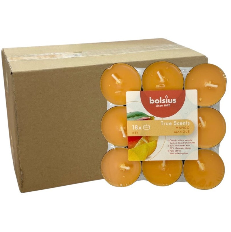 Αρωματικό Ρεσώ 4ωρών Bolsius True Scents 18άδα - Μάνγκο Κιβώτιο 8τμχ