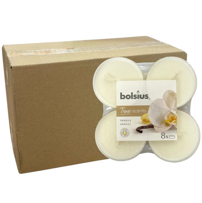 Αρωματικό Ρεσώ 8ωρών Clear Cup Bolsius True Scents 8άδα - Βανίλια Κιβώτιο 6τμχ