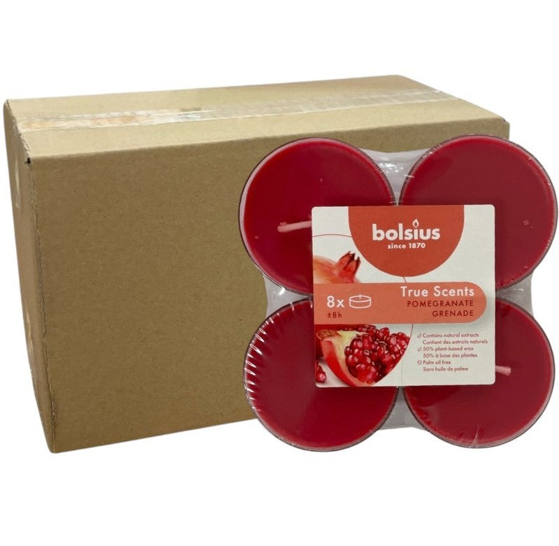 Αρωματικό Ρεσώ 8ωρών Clear Cup Bolsius True Scents 8άδα - Ρόδι Κιβώτιο 6τμχ