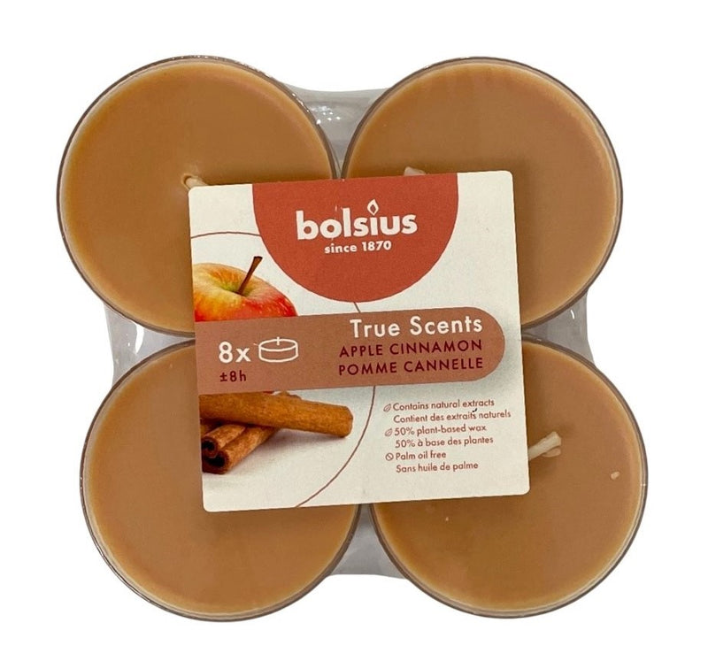 Αρωματικό Ρεσώ 8 Ωρών Clear Cup Bolsius True Scents 8άδα - Μήλο Κανέλα