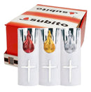 Ηλεκτρικό Κερί SUBITO C708 Λευκό με Ασημί Πλάτη - Συσκευασία 12τμχ