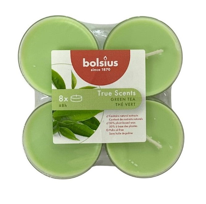 Αρωματικό Ρεσώ 8 Ωρών Clear Cup Bolsius True Scents 8άδα - Πράσινο Τσάι