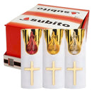 Ηλεκτρικό Κερί SUBITO C708 Λευκό με Χρυσή Πλάτη - Συσκευασία 12τμχ