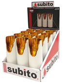 Ηλεκτρικό Κερί Subito Decor Λευκό με Χρυσή Πλάτη - Κίτρινη Φλόγα Συσκευασία 12τμχ