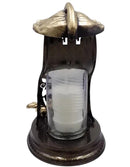 Γυάλινο Καντήλι Cortina Λουλούδι με Σταυρό - Μπρονζέ