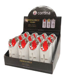 Ηλεκτρικό Κερί Cortina Rico Λευκό με Κόκκινη Φλόγα Συσκευασία 12τμχ