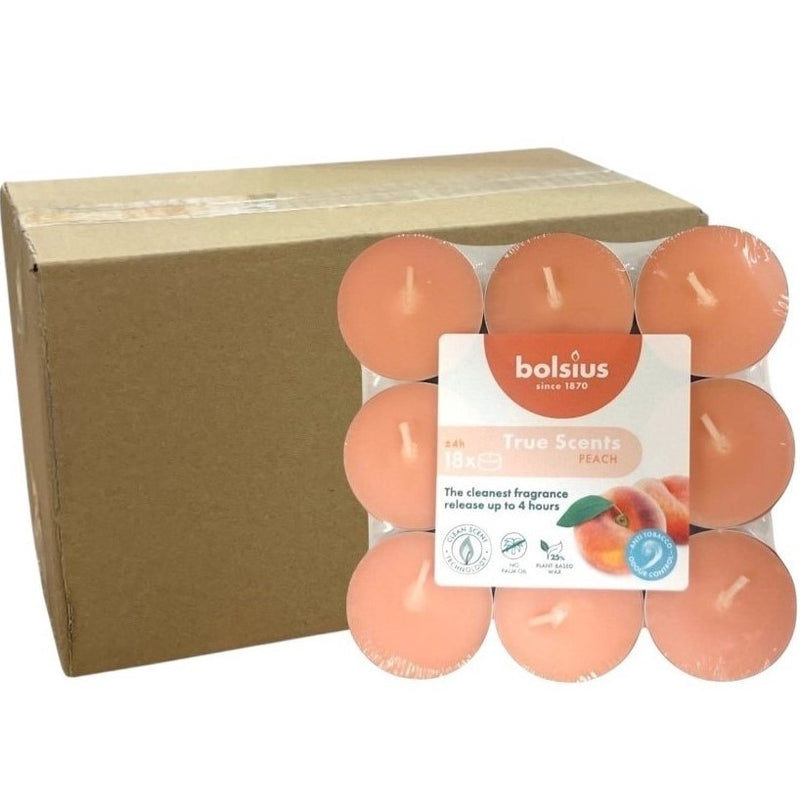 Αρωματικό Ρεσώ 4ωρών Bolsius True Scents 18άδα - Ροδάκινο Κιβώτιο 8τμχ