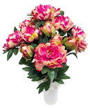 Βάζα για Μνήμα Παιώνια 12 Κλαδιά (THIM12225-12) - Ροζ