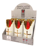 Ηλεκτρικό Κερί Cortina WF7 Gold Λευκό με Κόκκινη Φλόγα Συσκευασία 6τμχ