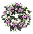 Στεφάνι Τριαντάφυλλο 30cm (ΤΗΙΜ36008) - Λιλά με Λευκό