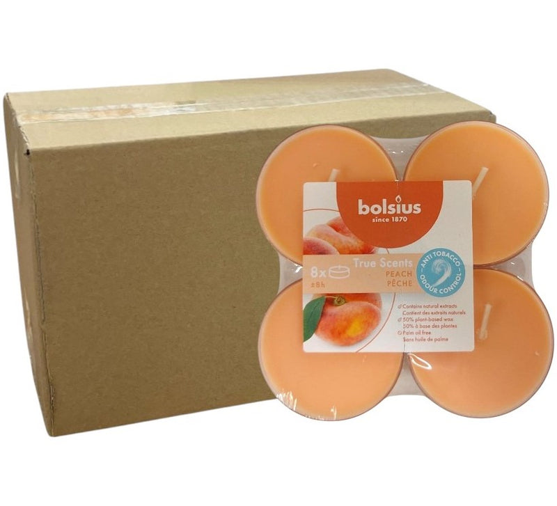 Αρωματικό Ρεσώ 8ωρών Clear Cup Bolsius True Scents 8άδα - Ροδάκινο Κιβώτιο 6τμχ