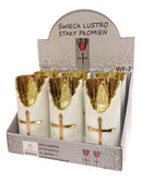 Ηλεκτρικό Κερί Cortina WF7 Gold Λευκό με Λευκή Φλόγα Συσκευασία 6τμχ