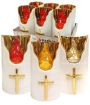 Ηλεκτρικό Κερί Subito C707 Λευκό με Χρυσή Πλάτη - Συσκευασία 6τμχ