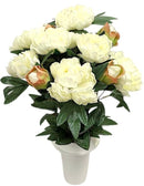 Βάζα για Μνήμα Παιώνια 12 Κλαδιά (THIM12225-12) - Λευκό