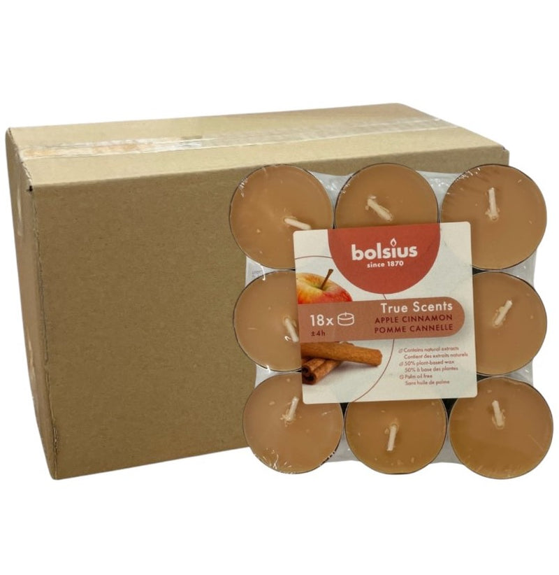 Αρωματικό Ρεσώ 4ωρών Bolsius True Scents 18άδα - Μήλο Κανέλα Κιβώτιο 8τμχ