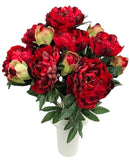 Βάζα για Μνήμα Παιώνια 12 Κλαδιά (THIM12225-12) - Κόκκινο