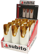 Ηλεκτρικό Κερί Subito Decor Λευκό με Χρυσή Πλάτη - Λευκή Φλόγα Συσκευασία 12τμχ