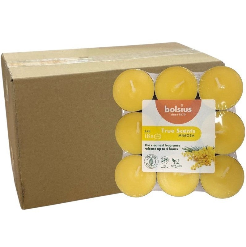 Αρωματικό Ρεσώ 4ωρών Bolsius True Scents 18άδα - Mimosa Κιβώτιο 8τμχ