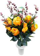 Βάζα για Μνήμα Τριαντάφυλλα 19 Κλαδιά (THIM12242-19) - Κίτρινο